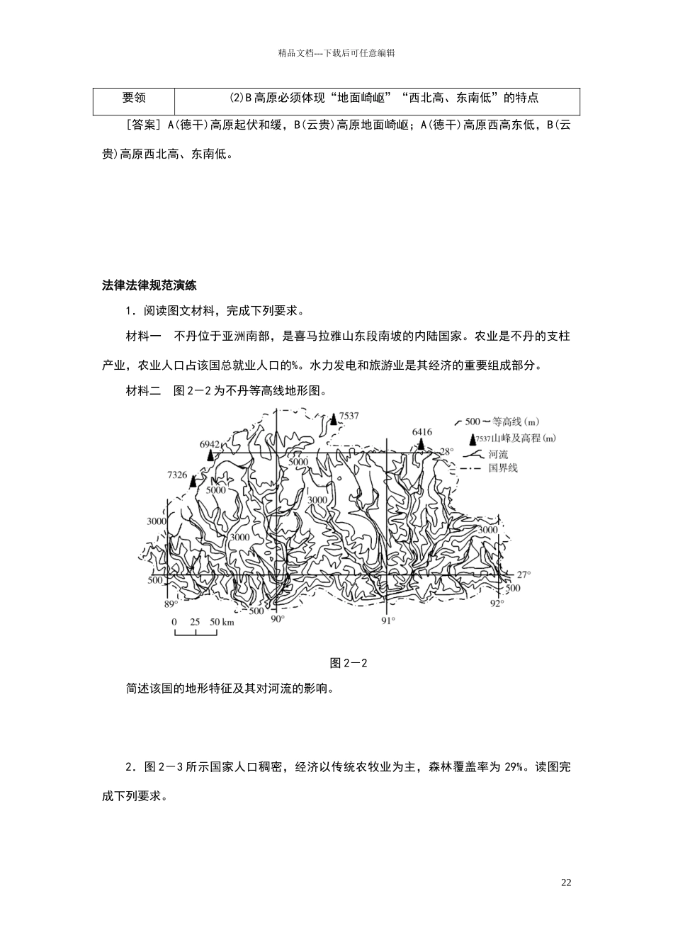 名校专递：高考地理特色专题讲练地形特征描述(含答案)_第2页