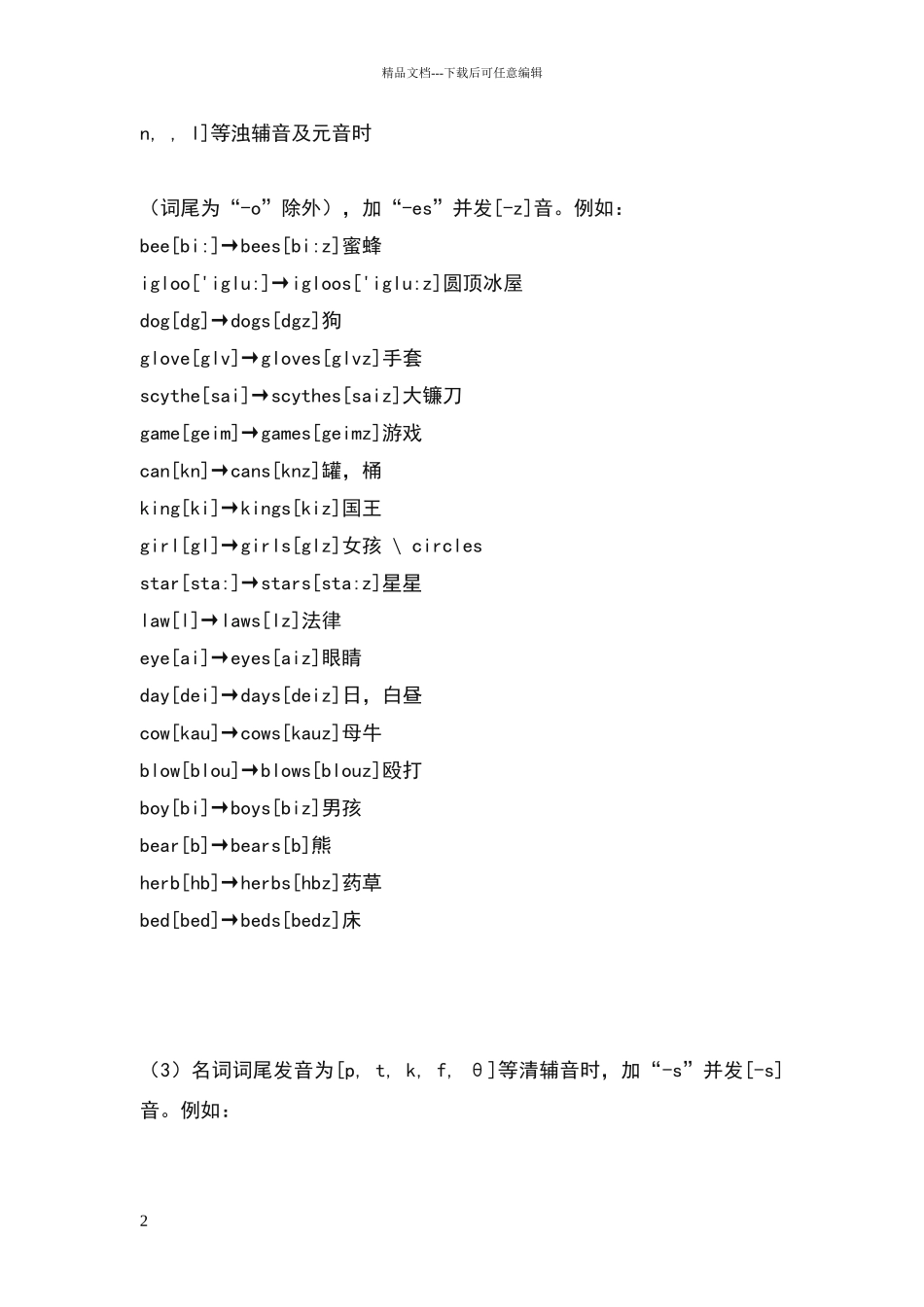 名词变复数的发音规则_第2页