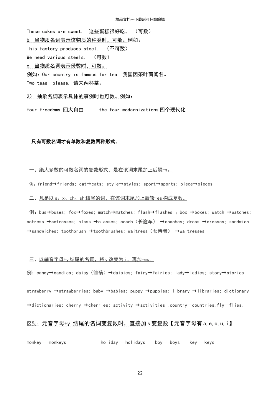 名词变复数规则及顺口溜_第2页