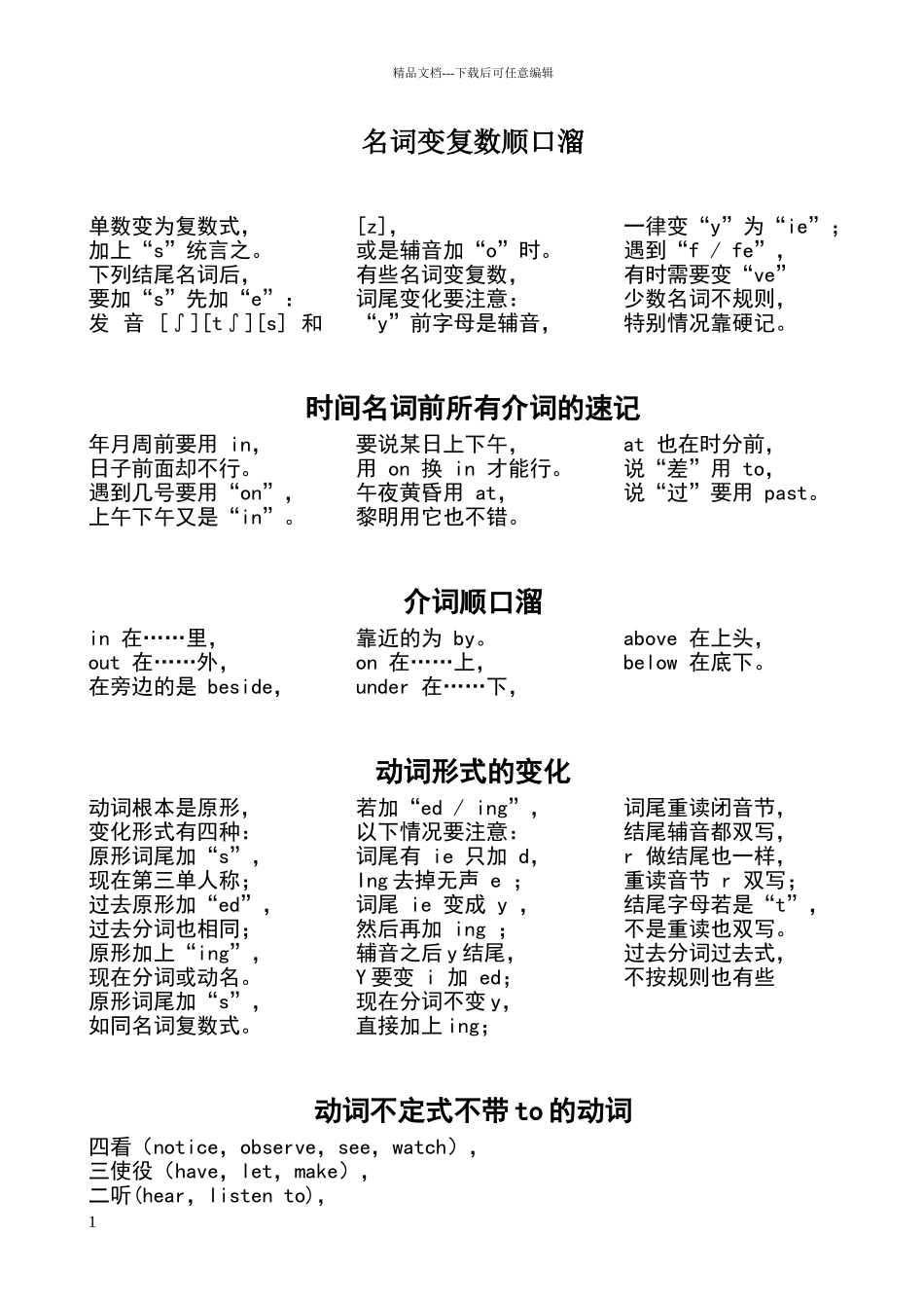 名词变复数顺口溜_第1页