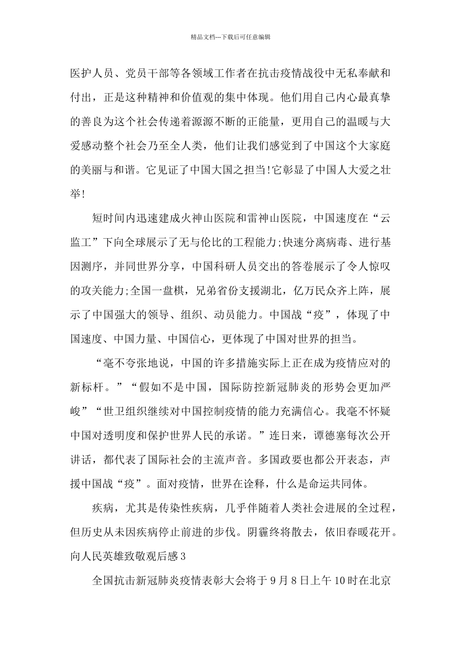 向人民英雄致敬观后感300字_第3页