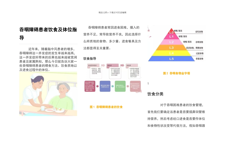 吞咽障碍患者饮食及体位指导_第1页