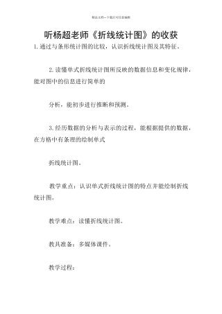 听杨超老师《折线统计图》的收获