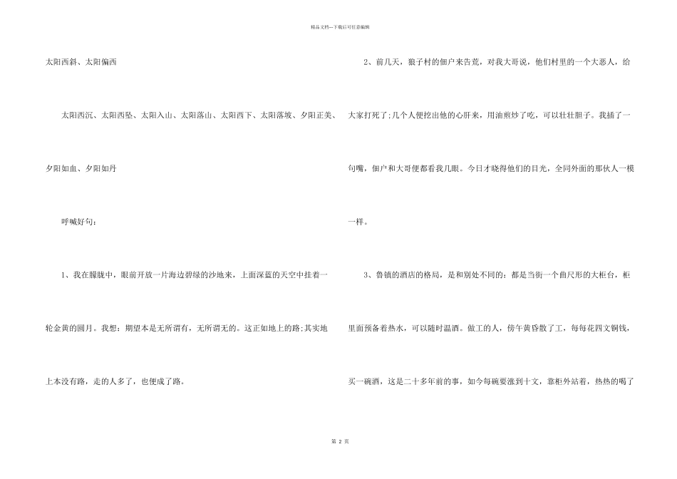 呐喊好词好句_第2页