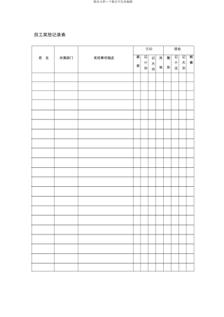 员工奖惩记录表
