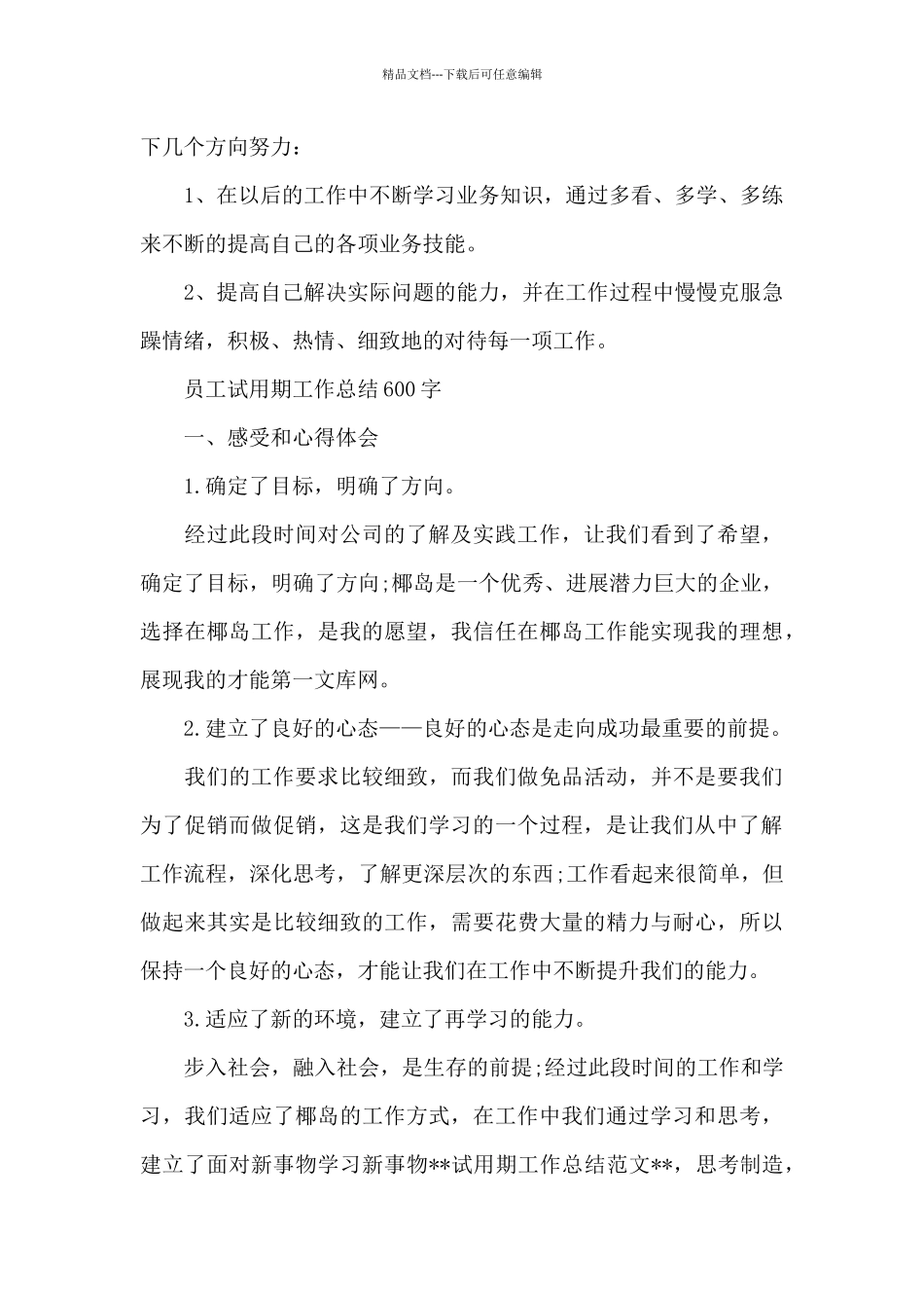 员工试用期工作总结600字_第3页