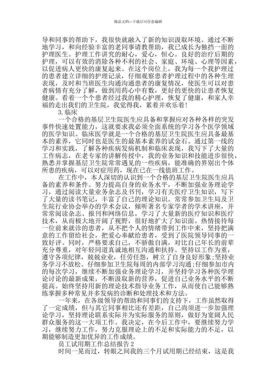 员工试用期工作总结报告_第2页