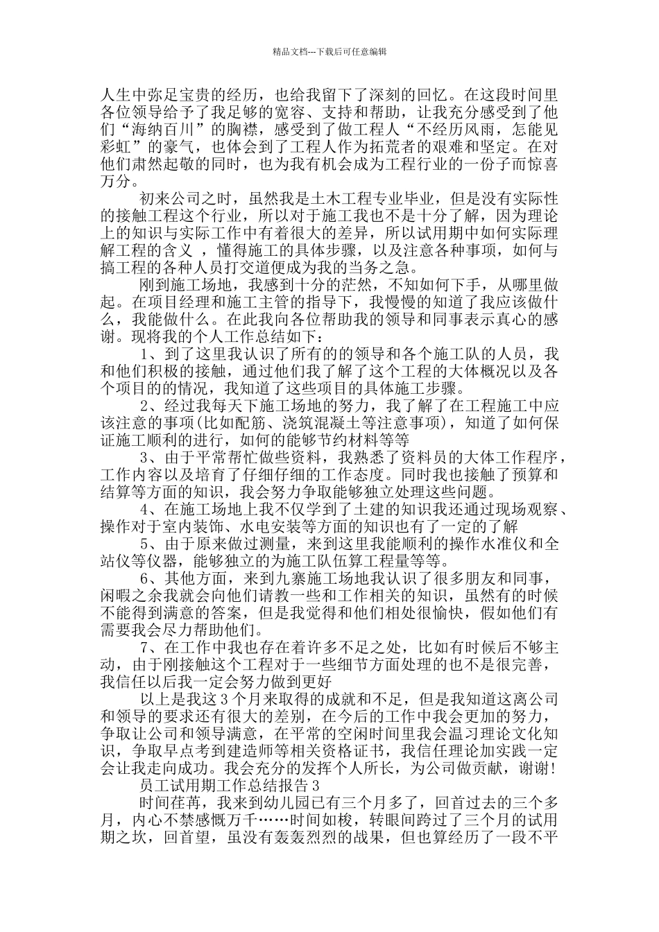 员工试用期工作总结报告_第3页
