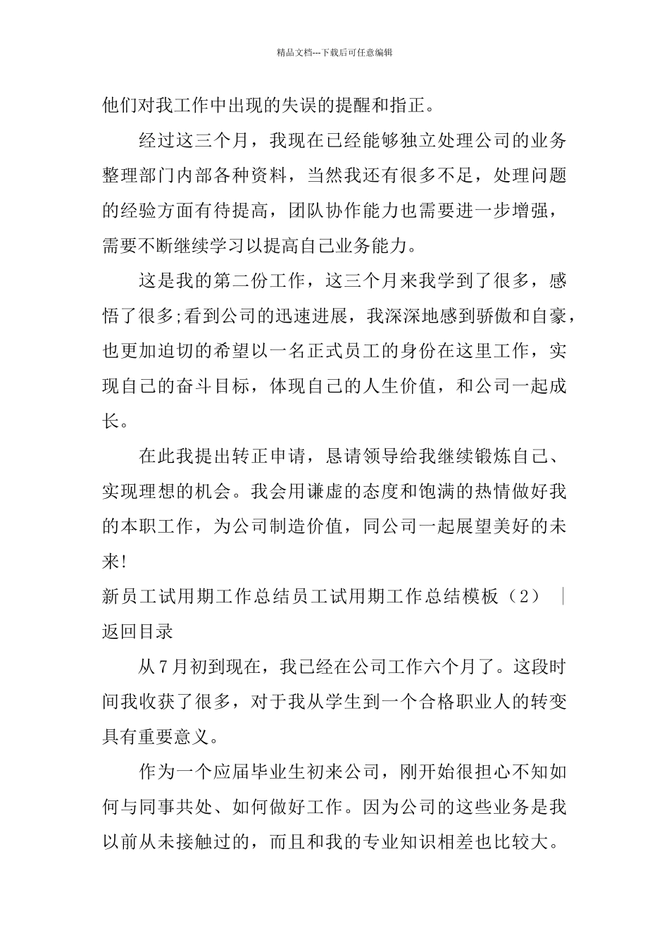 员工试用期工作总结模板3篇_第2页