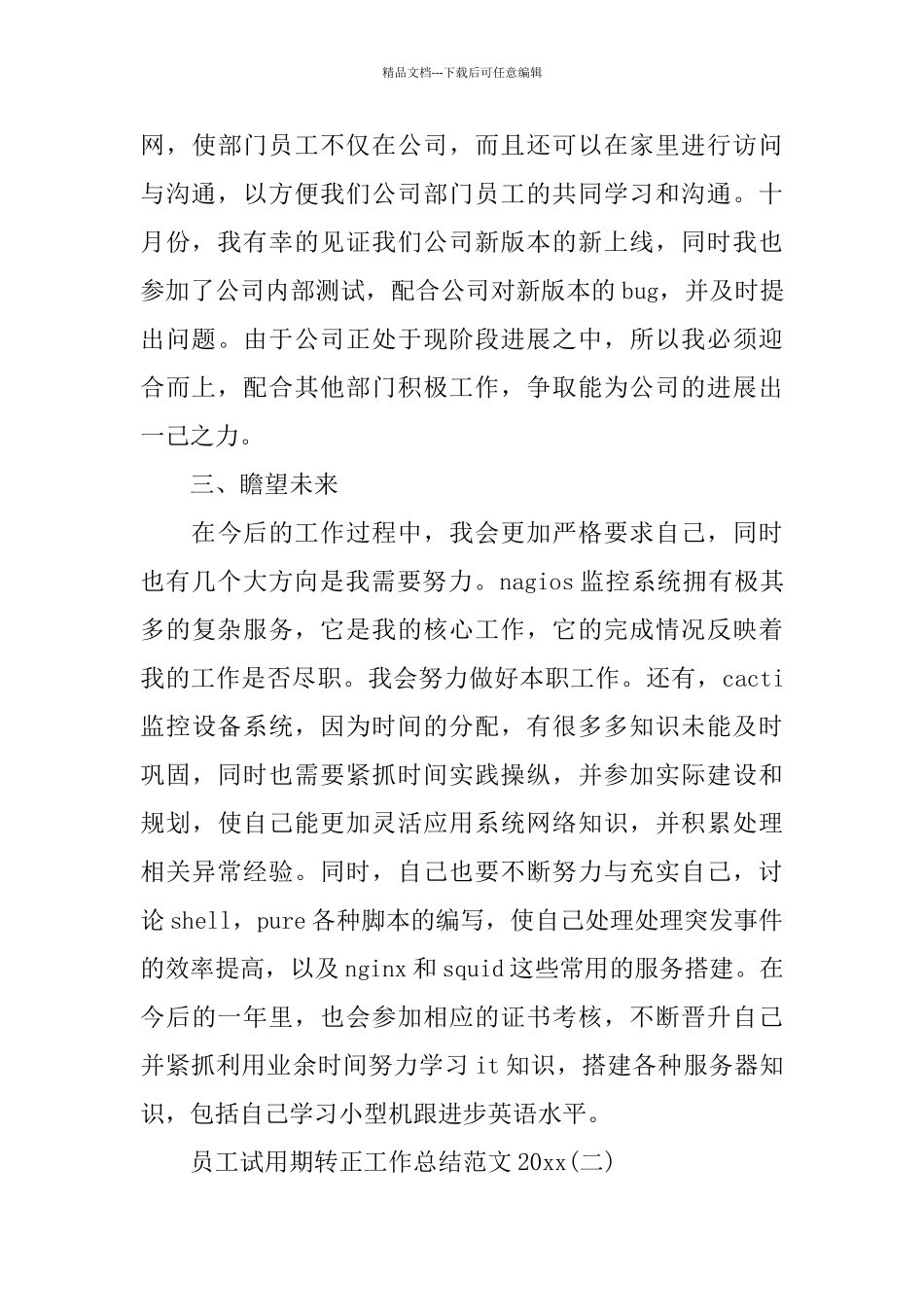 员工试用期转正工作总结范文2024_第3页