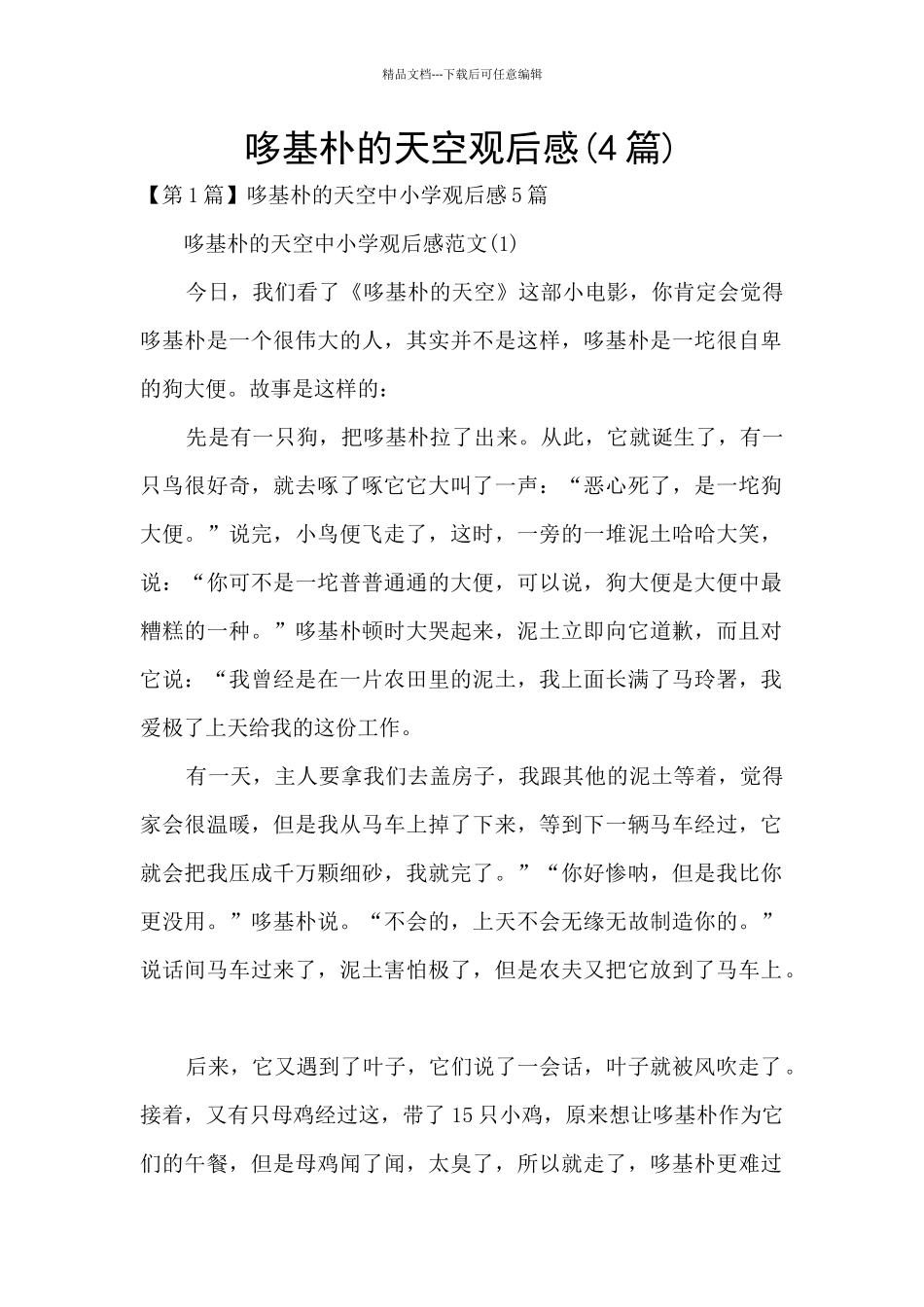 哆基朴的天空观后感_第1页