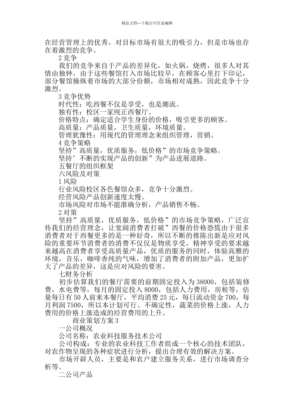 商业策划方案大全商业策划实用方案_第3页