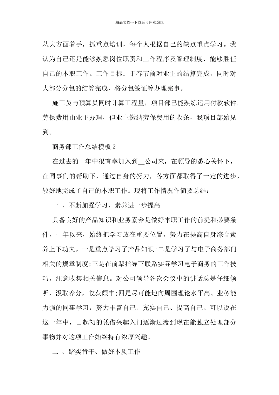 商务部工作总结模板5篇_第3页