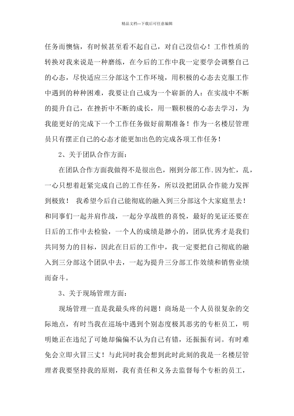 商场年终工作总结范文锦集8篇_第2页