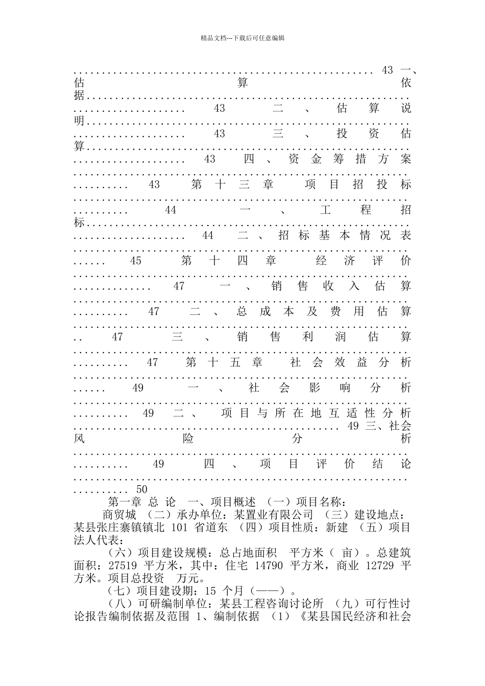 商贸城项目可行性研究报告_第3页