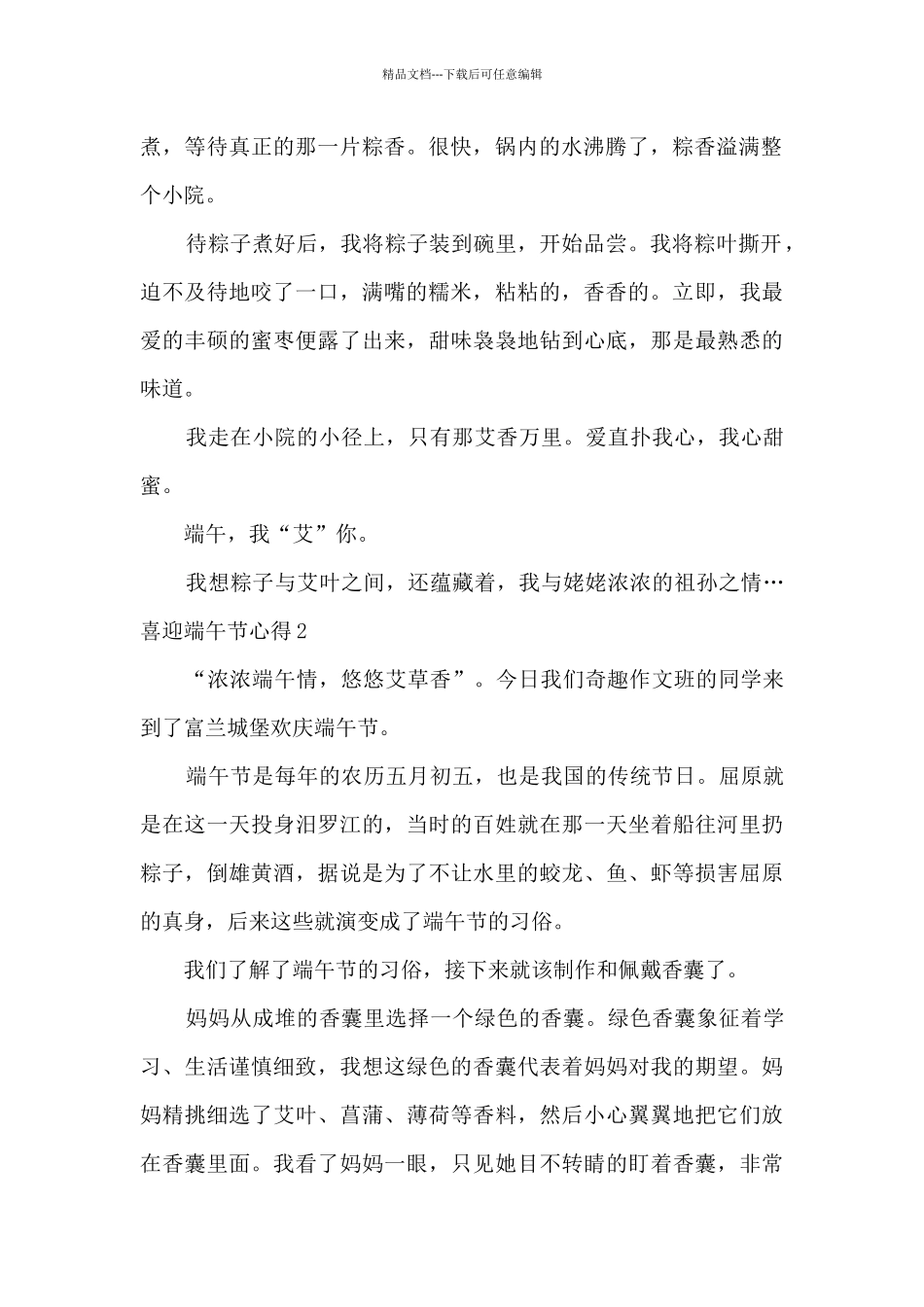 喜迎端午节心得多篇600字_第2页