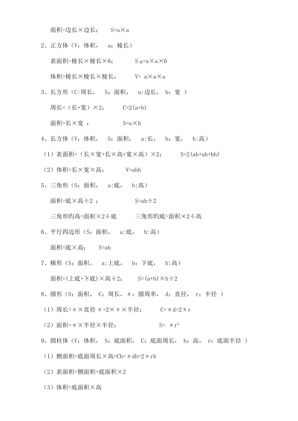 2025年新课标人教版小学六年级下册数学毕业总复习知识点概括归纳_第3页