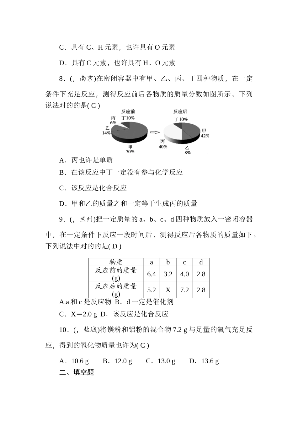 2025年中考化学考点跟踪复习题_第3页