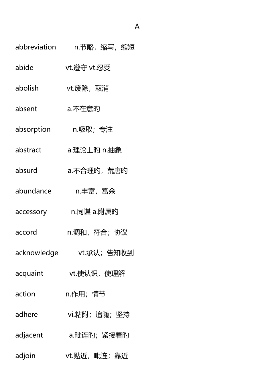 2025年大学英语六级词汇表_第1页