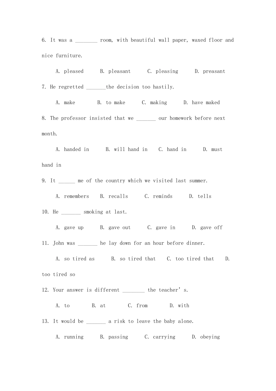 2025年甘肃专升本英语试题_第2页