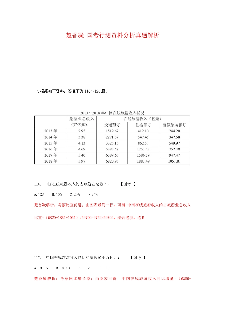 2025年楚香凝国考行测资料分析真题解析_第1页