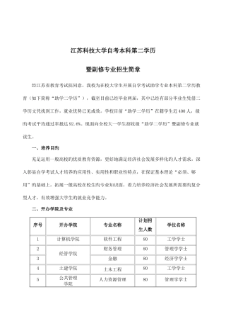 2025年江苏科技大学自考本科第二学历