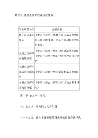 2025年注册会计师职业规范体系