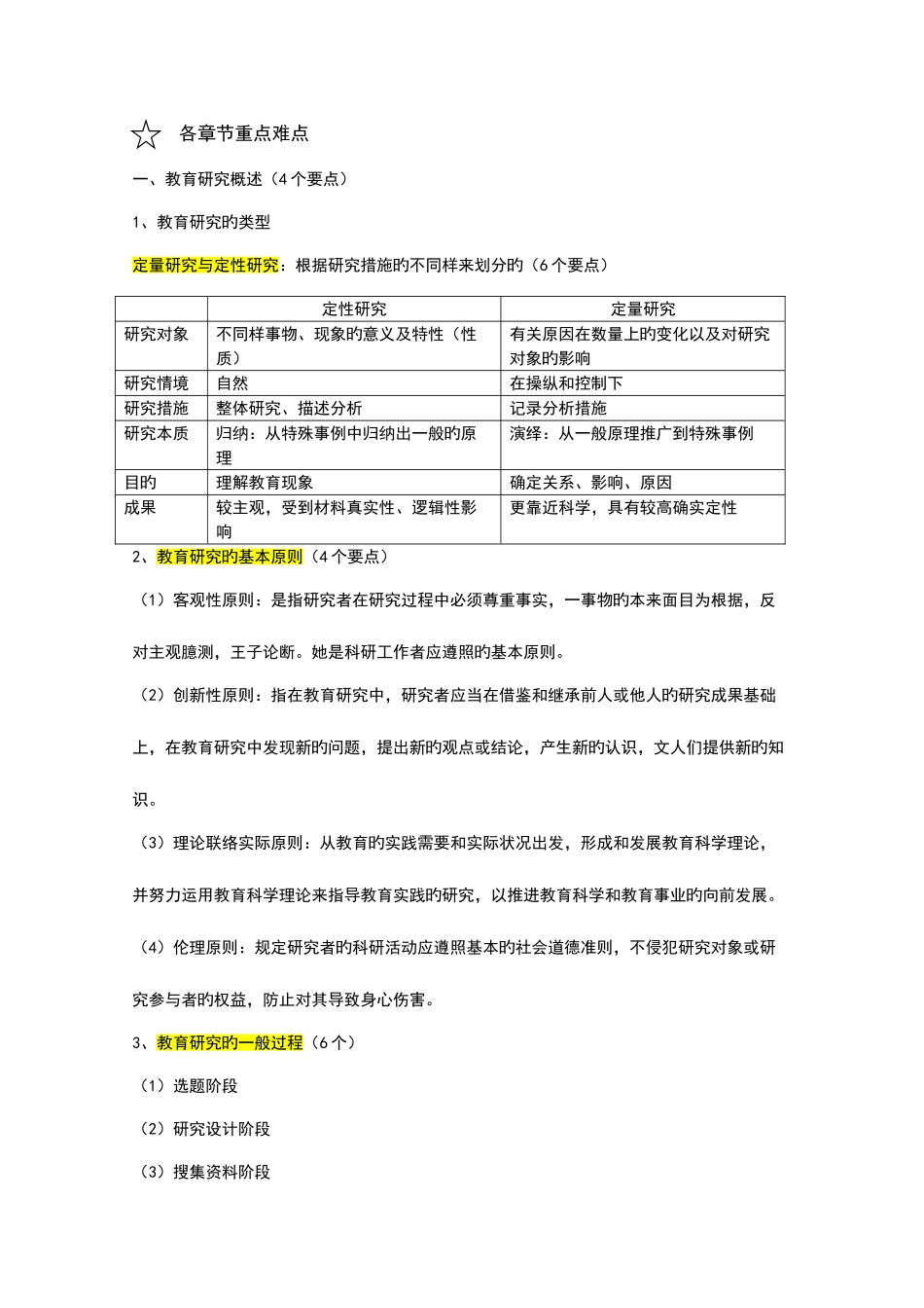 2025年教育研究方法知识点重点实用_第1页