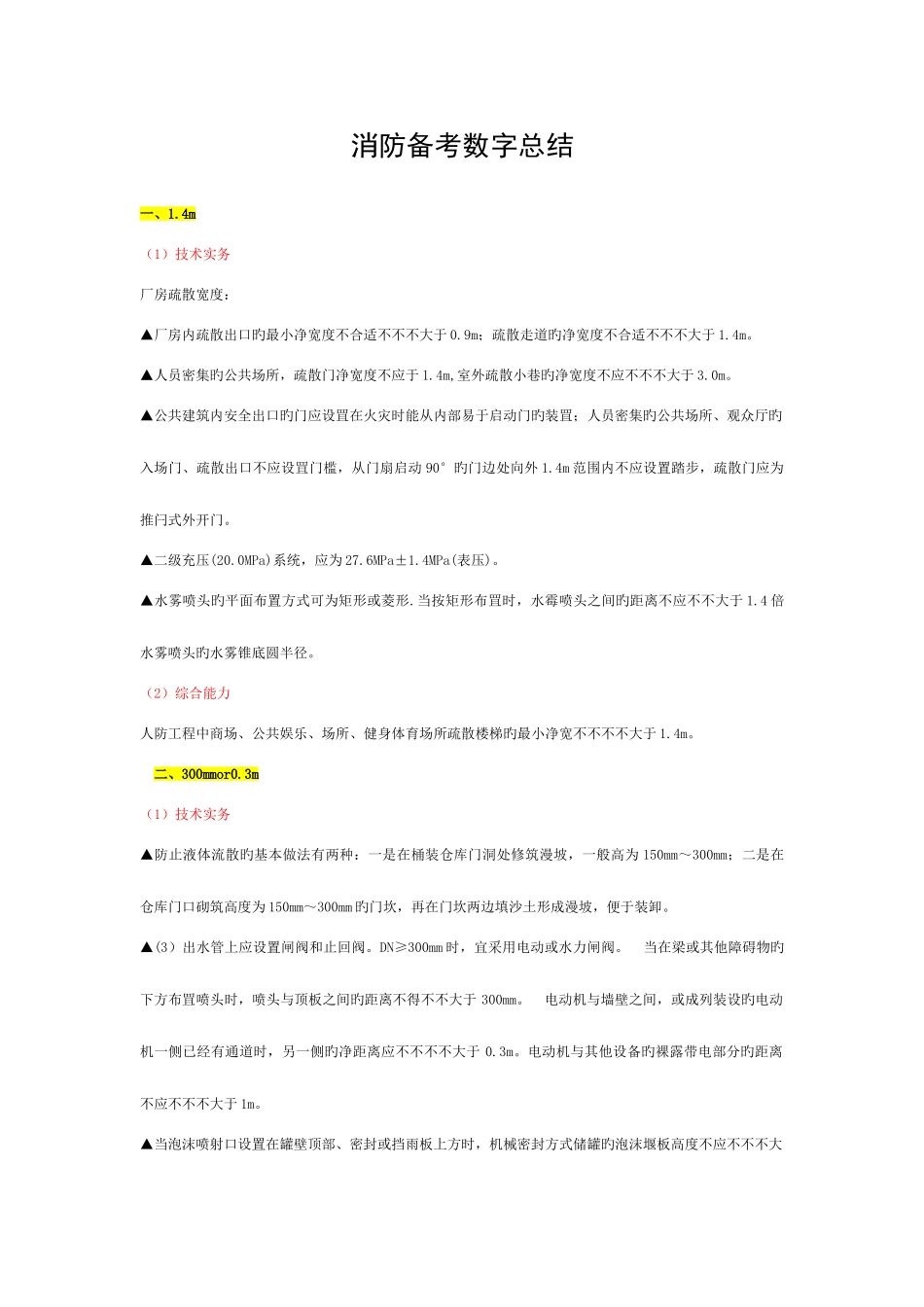 2025年消防工程师数字总结模板_第1页