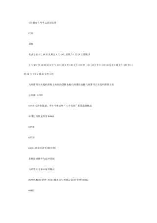 2025年湖南自考考试计划安排