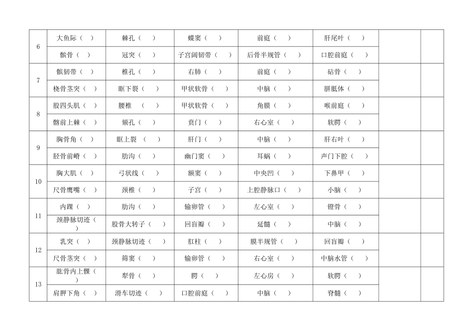 2025年洛阳职业技术学院首届医科类高职生人体解剖学知识竞赛个人技能竞赛指认结构_第2页