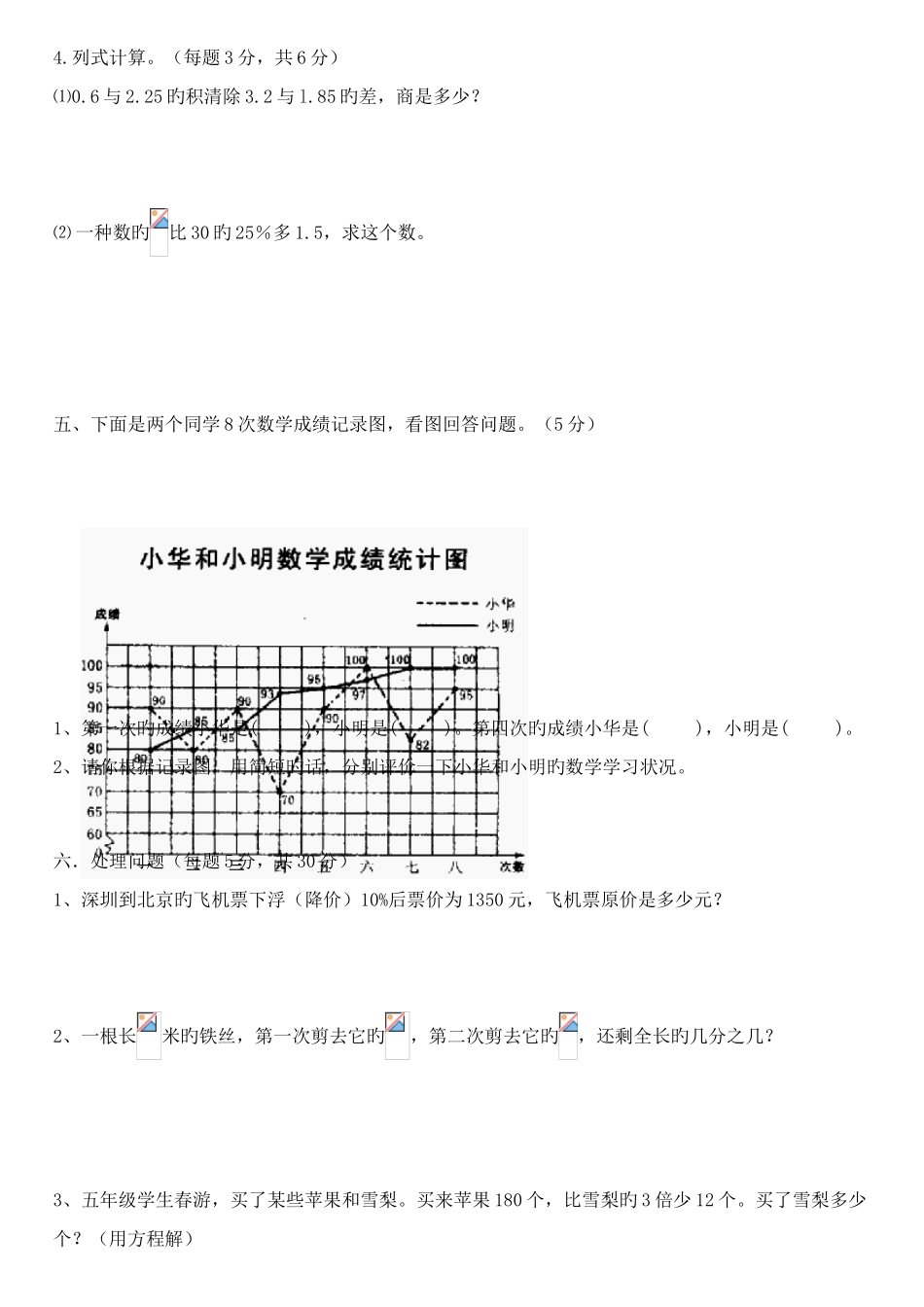 2025年数学六级入学试题目_第3页