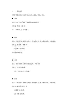 2025年数的运算知识点汇总