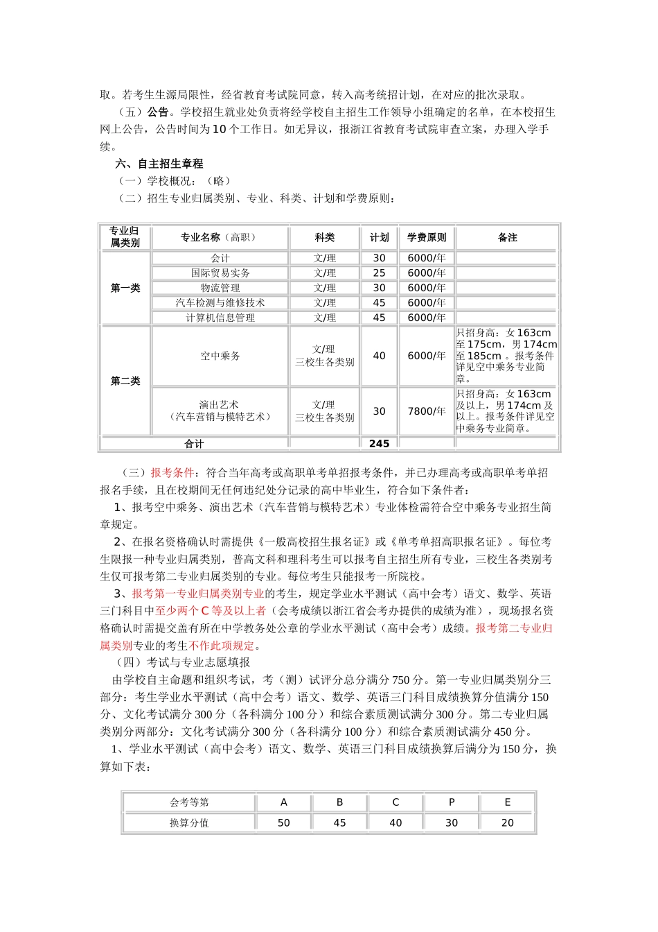 2025年浙江经济职业技术学院自主招生方案_第2页