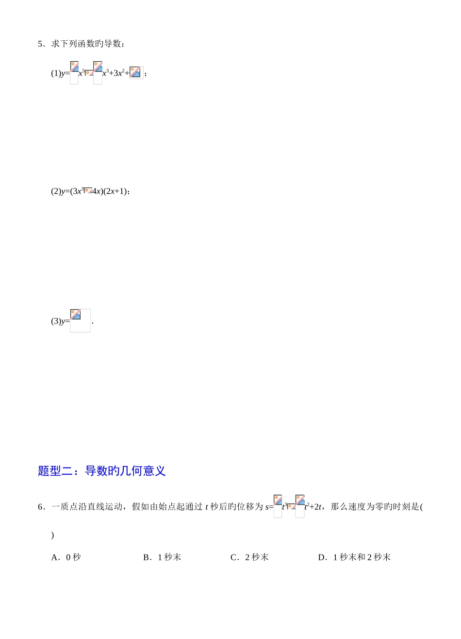 2025年导数的运算题型归纳_第2页