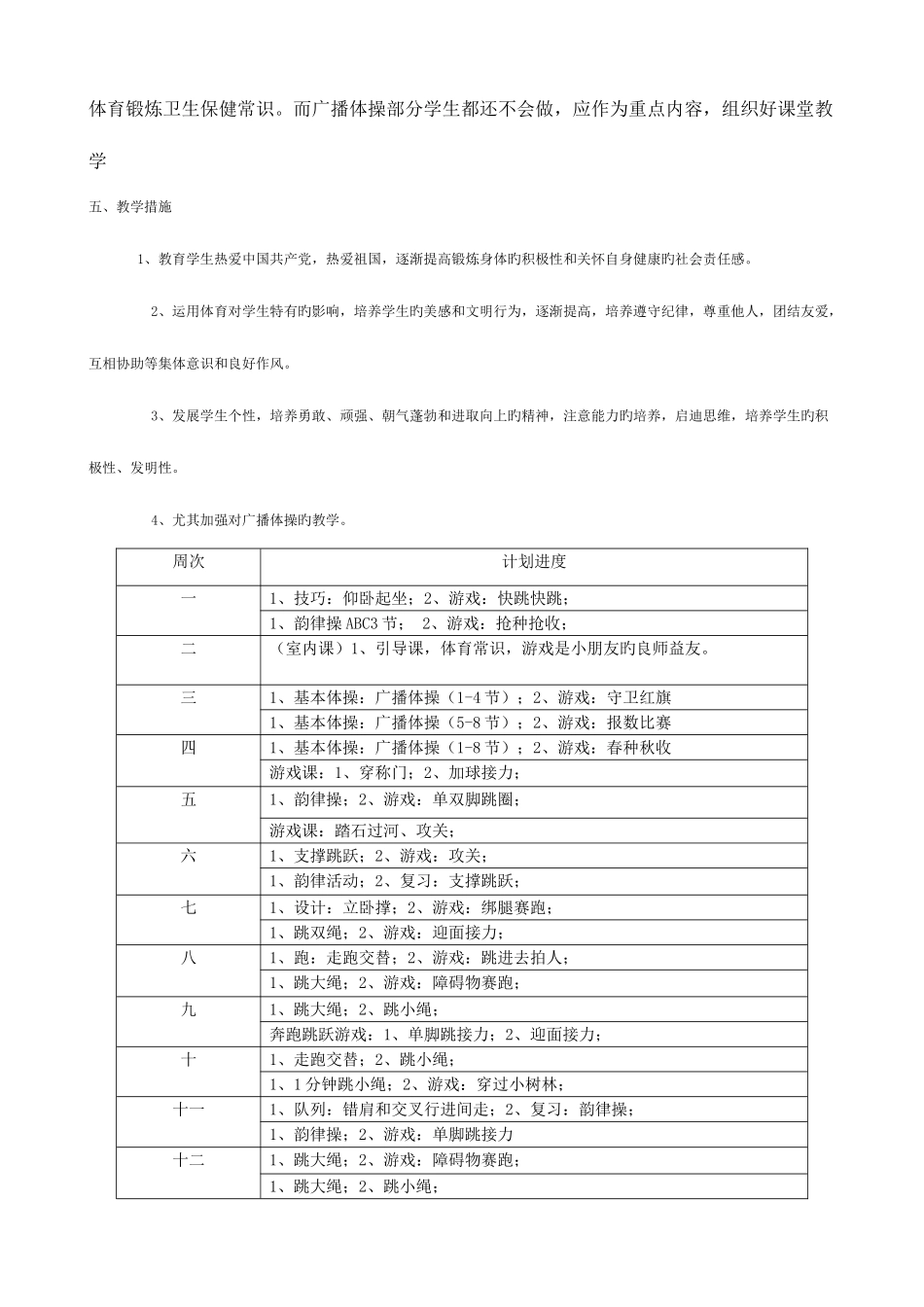 2025年小学三年级上册体育计划及教案全册详案_第2页