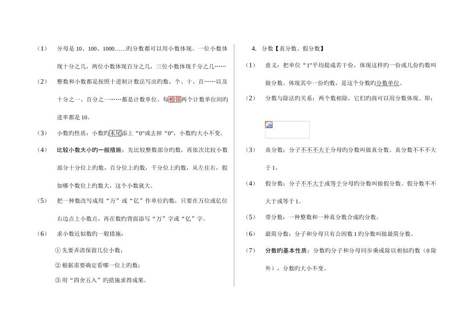 2025年苏教版小学数学总复习基础知识点汇总_第2页