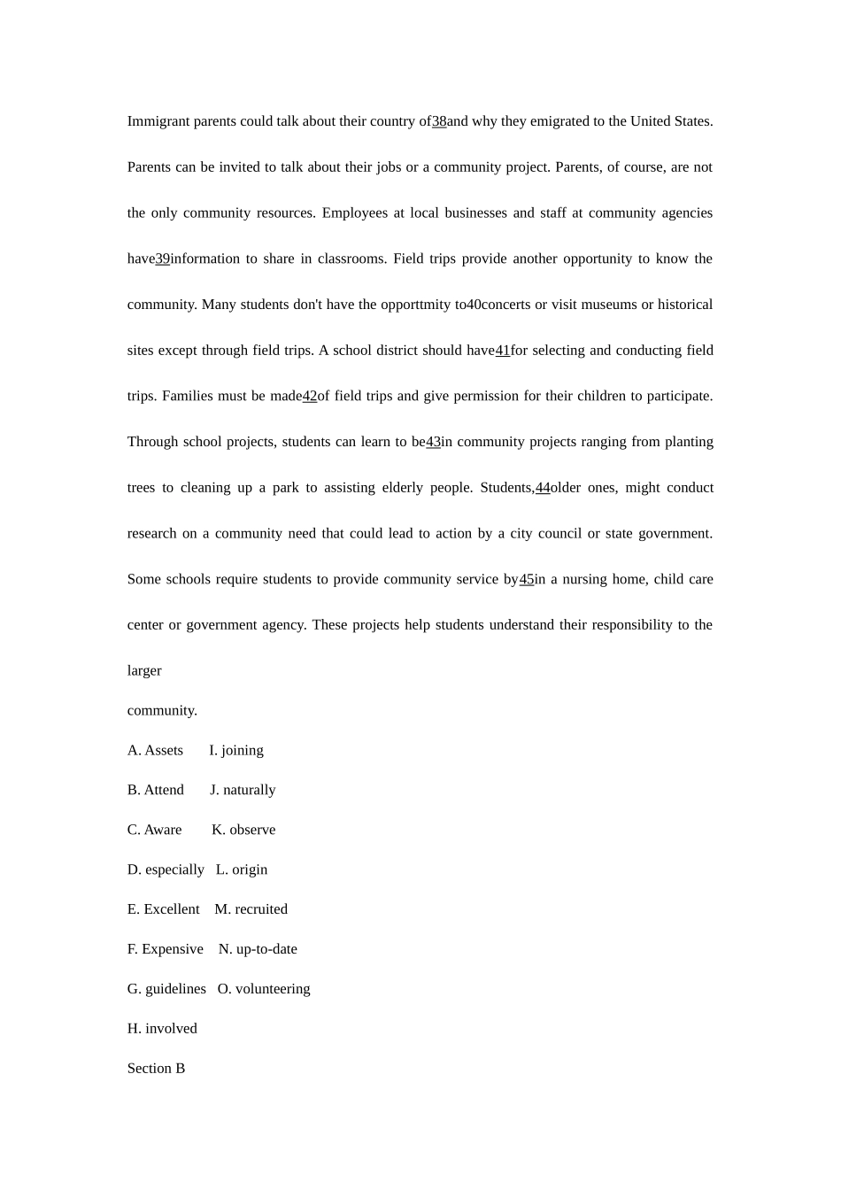 2025年英语四级考试真题第三套_第3页