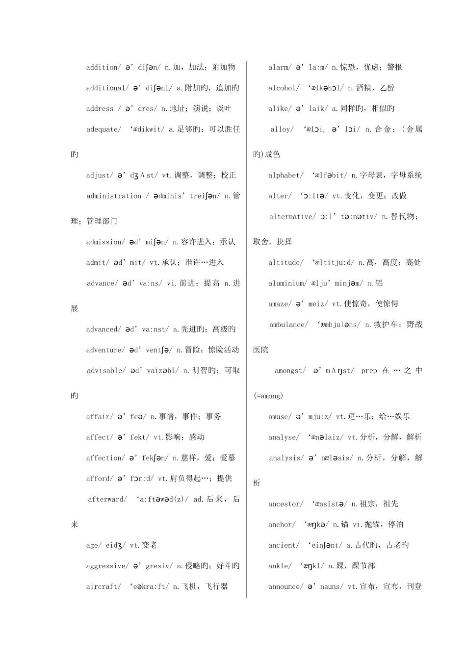 2025年英语六级词汇表带音标_第2页