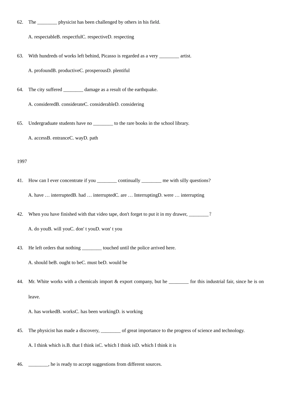 2025年英语专业四级单选题汇总_第3页