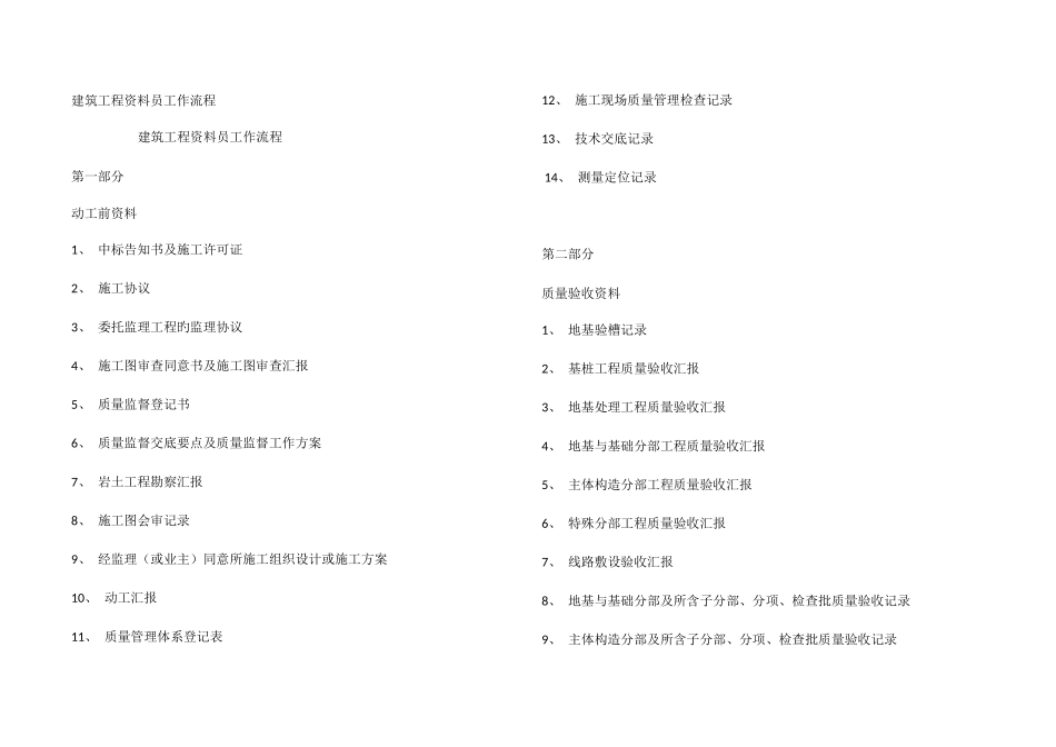 2025年建筑工程资料员工作流程_第1页