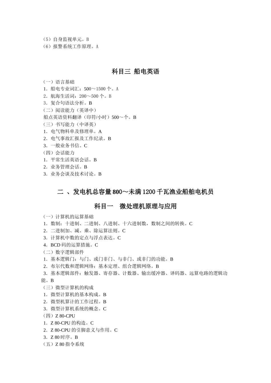 2025年船舶电机员考试大纲_第3页