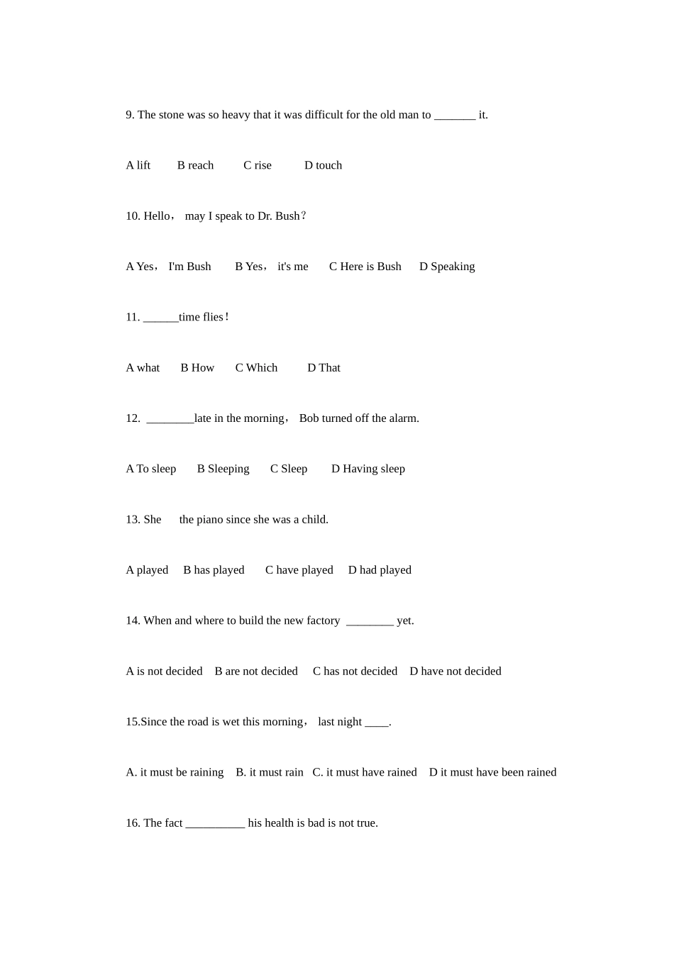 2025年成人高考高起专英语模拟试题_第2页