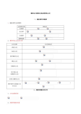 2025年自考概率论与数理统计经管类公式