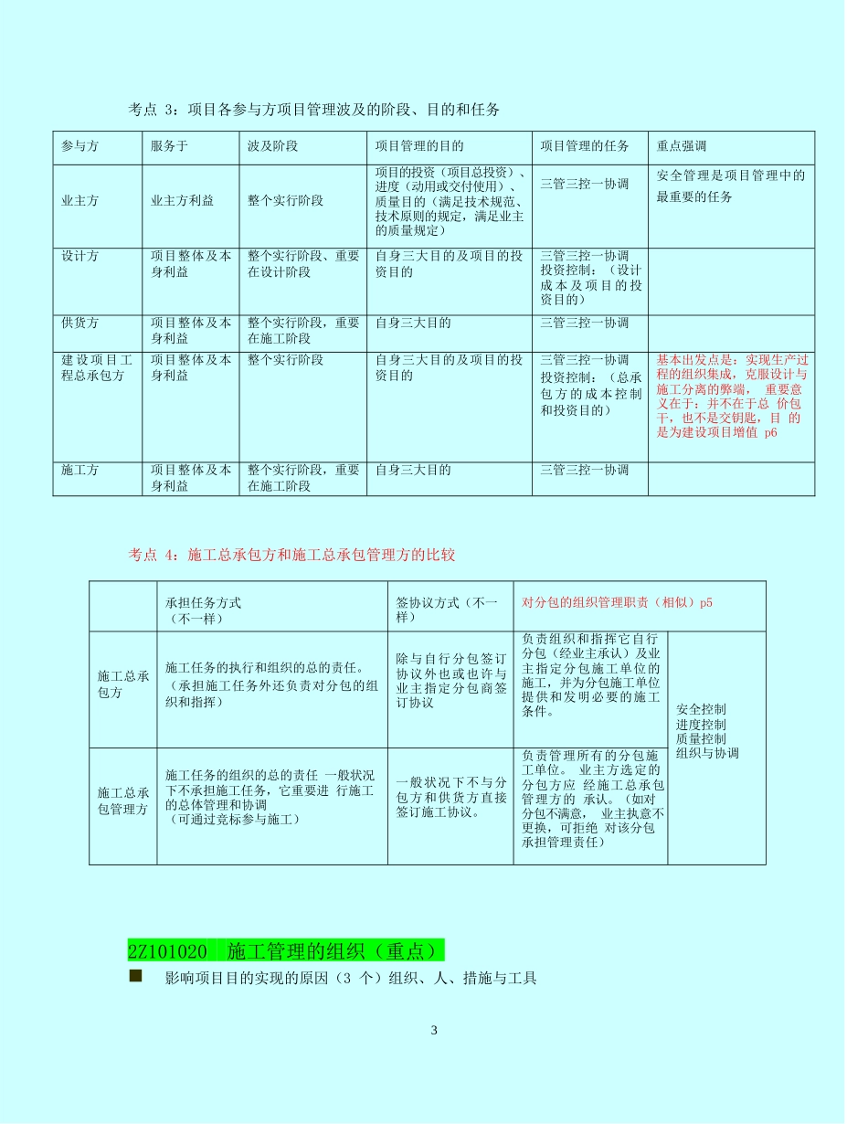 2025年二级建造师施工管理复习重点总结浓缩版_第3页