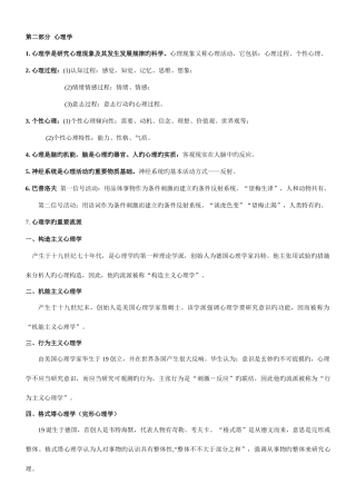 2025年心理学知识点汇总