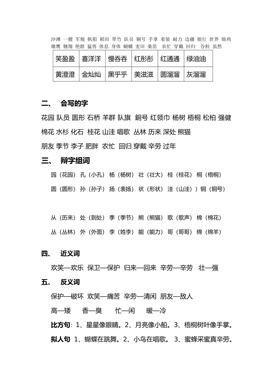 2025年部编版二年级上册语文知识点归纳汇总很全_第3页