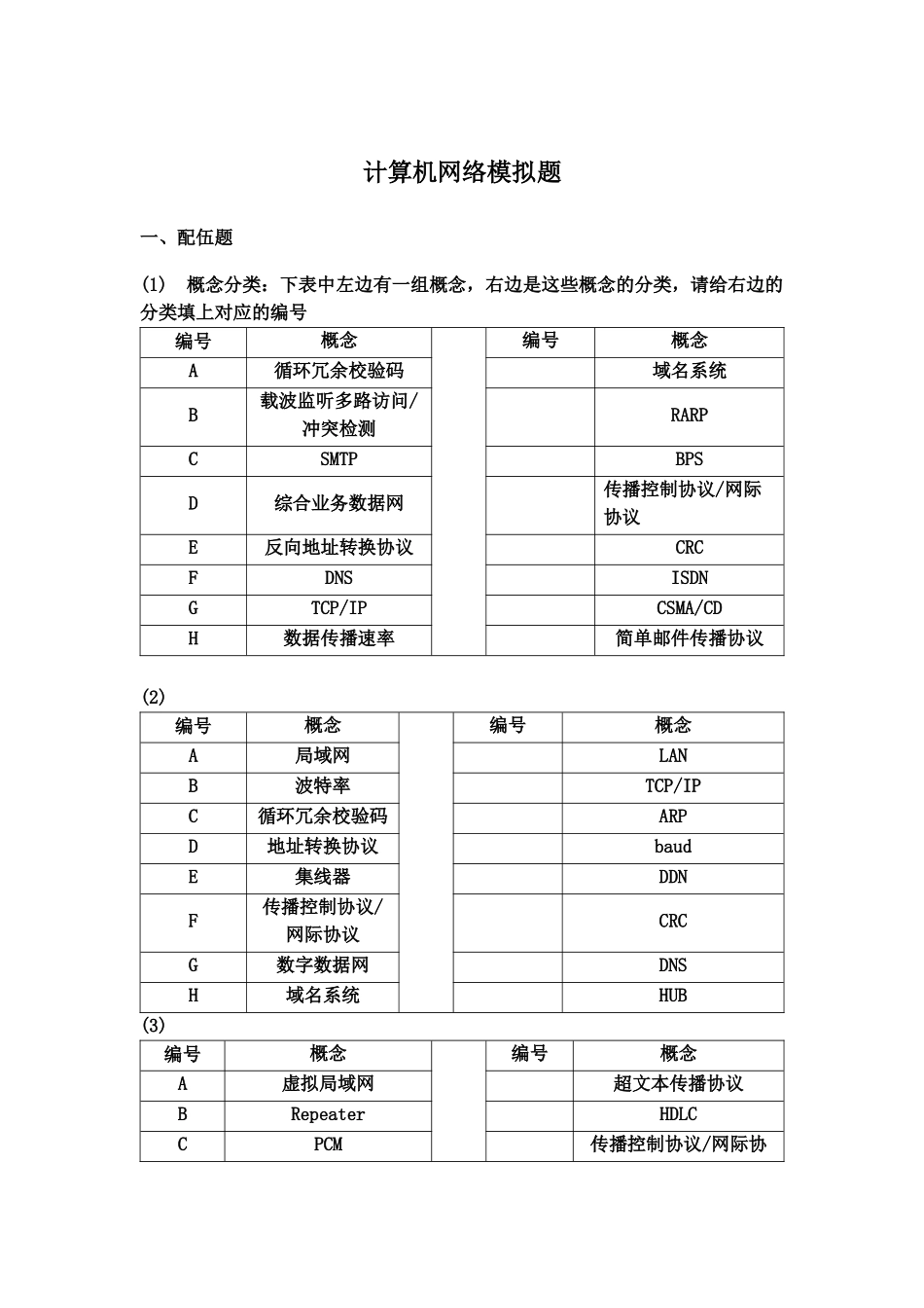 2025年电大期末考试计算机网络模拟题_第2页