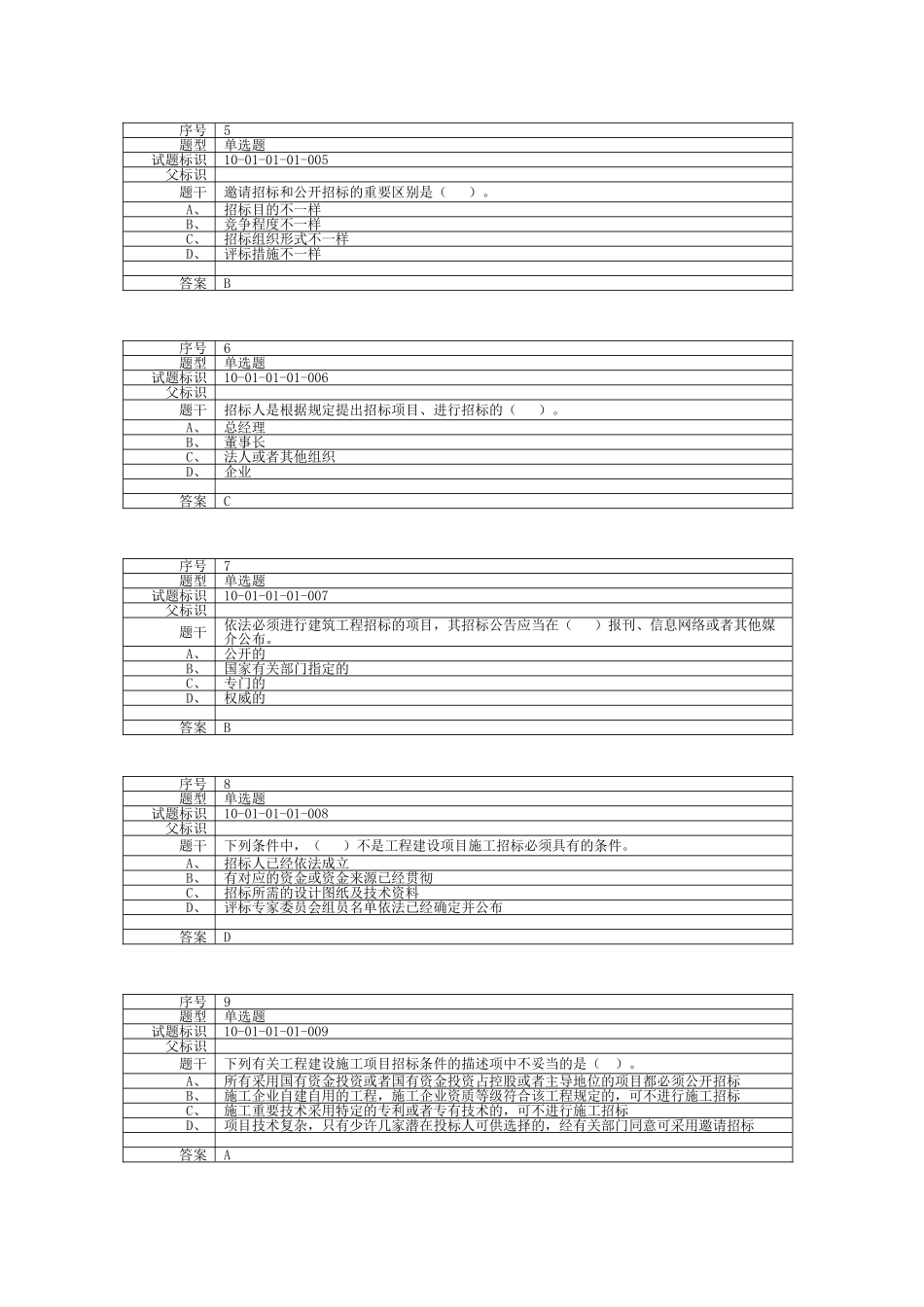 2025年标准员《建筑工程招标投标》课程题库_第2页