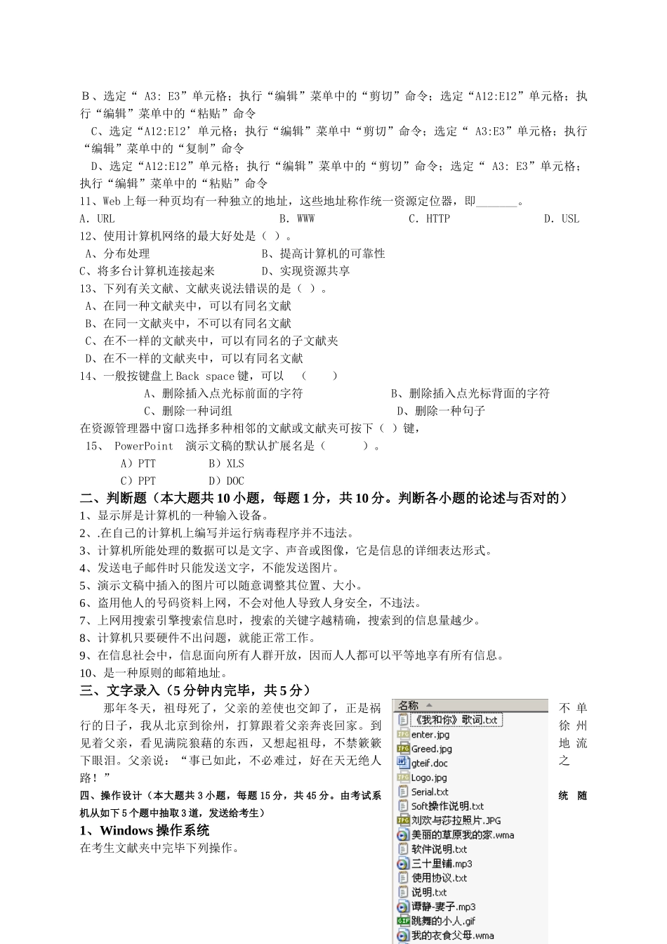 2025年初中信息技术学业水平考试试题30号试题_第2页